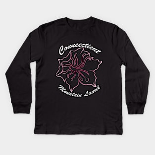 Connecticut - Mountain laurel Kids Long Sleeve T-Shirt